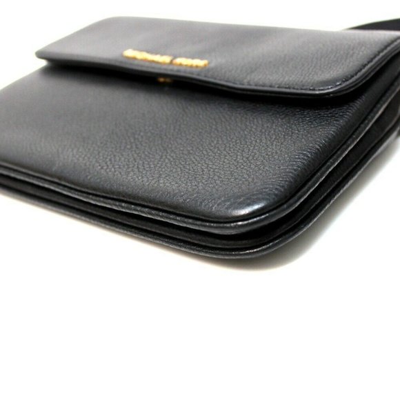 AUTHENTIC UNUSED MICHAEL KORS Chain Bag Pochette Shoulder Bag Black Leather - Picture 2 of 11